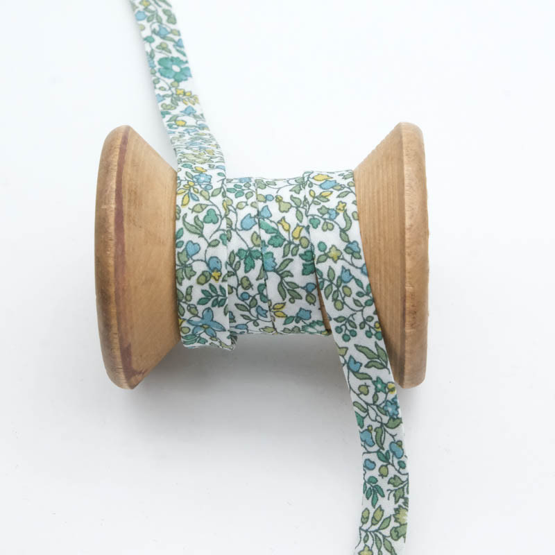 Liberty Fabrics Katie and Millie Green Bias Tape - Maison Klem
